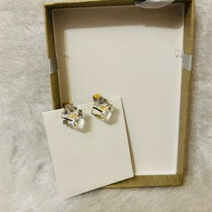 Vintage Gold and Crystal Earrings, Made in Italy